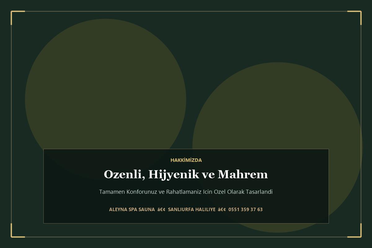 Aleyna Spa Sauna Hakkımızda