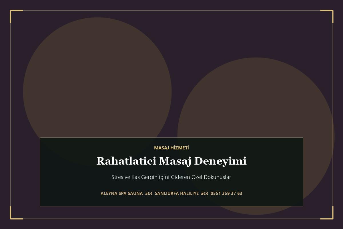 Rahatlatıcı Masaj Deneyimi
